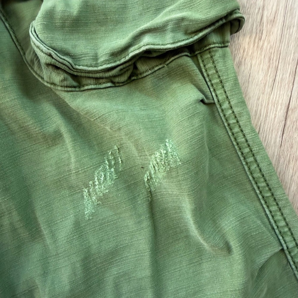 Pilcro and the Letterpress Cargo Pants Women 24 Petite Olive Green Straight Leg - Picture 11 of 12